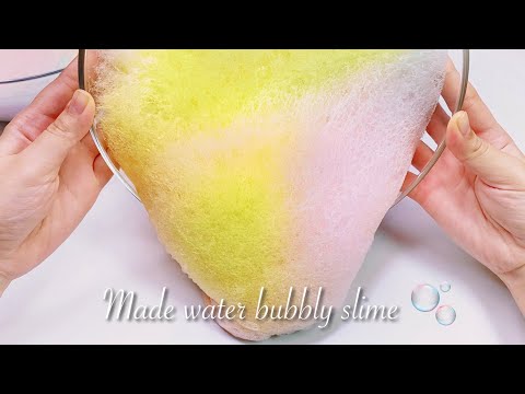 【ASMR】🫧たぷたぷスライムでしゅわしゅわスライムを作る⛲️【音フェチ】Made Water Bubbly Slime