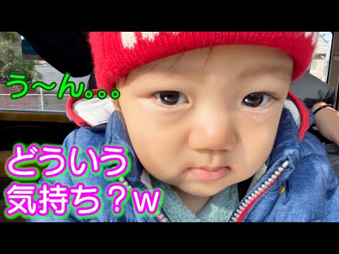 【京阪電車】初めて電車からの景色を見た赤ちゃんの反応。。。ｗ京都で食べ歩きしようと思ったら双子が！